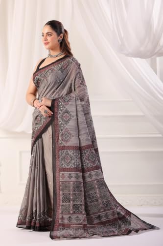 Image of TAMAIRA FASHION Mulmul Pure Cotton Saree For Woman |Office Wear Daily Wear Sarees For Women Without Blouse Piece(Available in 10 Colours)