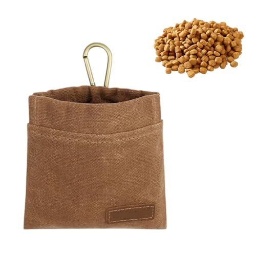 1 Stück 12cm*11cm Hundefuttersack, Trainingshilfe Futtersack, selbstschließend, mit Haken, kann am Schlüsselloch der Hose aufgehängt werden, schrumpfbarer Hundefuttersack, Hundeleckerlisack, praktisch