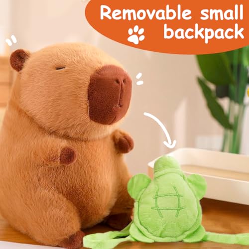 Zaloife Peluche Capybara Jouet, 23cm Peluche Capybara avec Oreiller Tortue Feature Plush Poupée en Peluche, Brun Peluche Cadeau pour Enfants 1 – vue 5