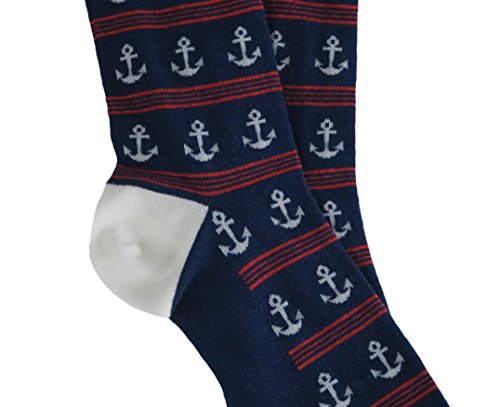 vangobeauty Men Dress Socks Anchor Mid Calf Wedding Socks One Size Fit Most Made In USA4