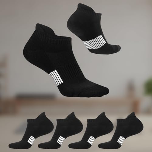 4-Pack Women’s Cushioned Ankle Socks, Comfortable Athletic Running Socks for Everyday Wear