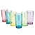 20-ounce Acrylic Glasses Plastic Tumbler, set of 6 Multicolor - Hammered Style, Dishwasher Safe, BPA Free