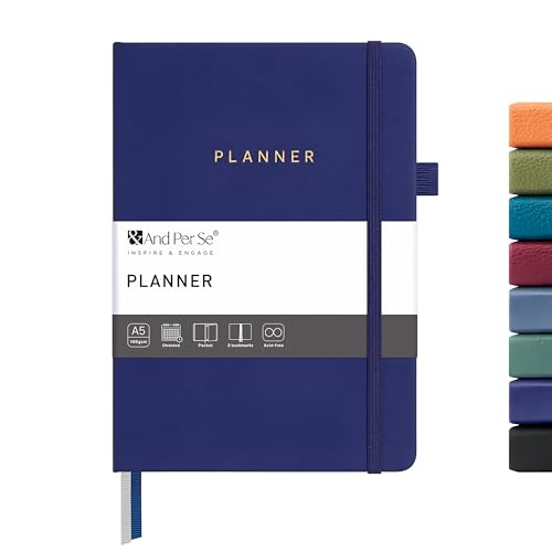 And Per Se Planner 2026-2027, Undated Weekly Academic Planner with Goal & Habit Tracker, A5 Hardcover, Royal Blue