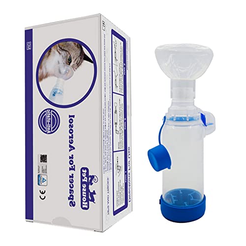 Aiyaya Aerosol Chamber for Cat and Dog with Mask，Inhaler Spacer for Pets - Helps Kittens and Puppies with Breathing and Delivering Medication,Works with Most MDI (for Cats, or Dogs Weighing  18lbs)