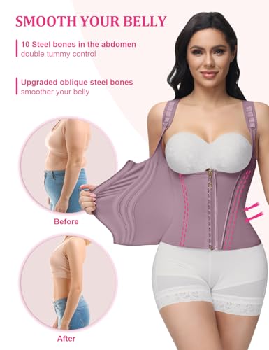 Image of SHAPSHE Waist Trainer for Women, Tummy Control Sports Girdle, Workout Body Shaper with Adjustable Shoulder Strap