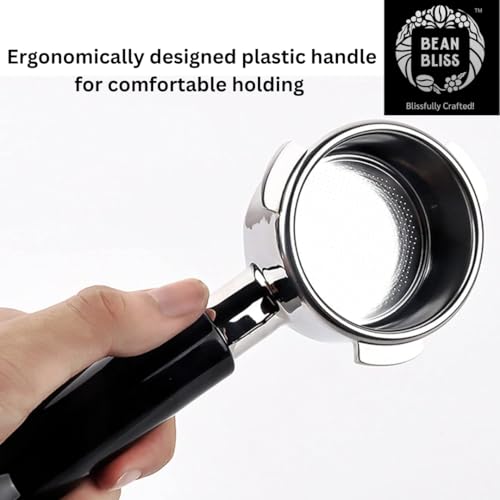 Image of Bean Bliss 51mm Bottomless Portafilter with Plastic Handle for Semi-Automatic Coffee Machines - Durable Stainless Steel, Perfect for Rich Espresso Extraction, Ideal for Home & Professional Use