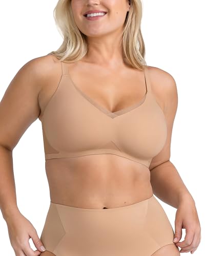 HONEYLOVE Bras for Women - LiftWear Crossover Bra No Underwire - Sand - S++
