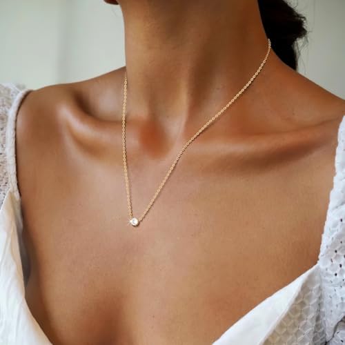 KSF Gold Layered Cross Necklace for Women - 14K Gold Plated Layered Cross Cubic Zirconia Pendant Necklace for Women Trendy Stack Jewelry Gift3