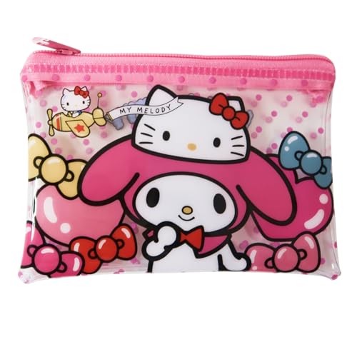 50th anniversary Flat pouch, Cute Vinyl Zipper Pouch, Card Wallet & Case, Kawaii Pouch Bag, 12x7.5x1cm (Pink My-Meloday)
