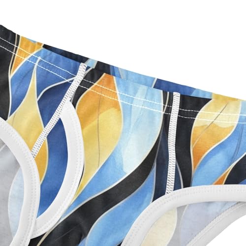 KLL Blue Golden Theme Plant Black Pattern Little Boys Cotton Underwear Cute Children Panties4