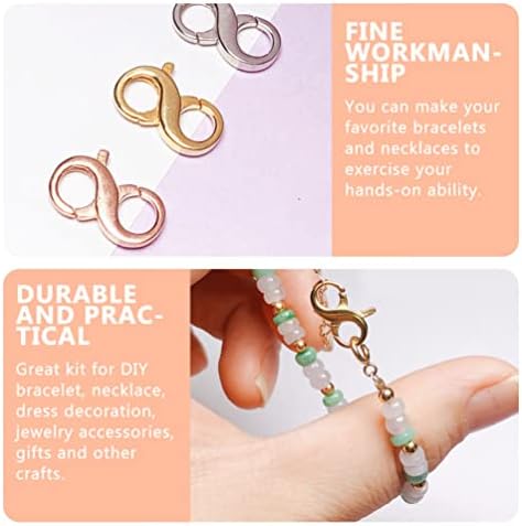 Milisten Double Opening Lobster Clasp, Double Opening Clasps Connector, Sterling Silver Necklace Bracelet Extender for DIY Jewelry Repair Kit Bracelet Necklace Jewelry Closing (Silver)