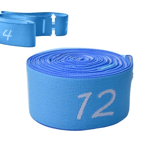 SGERUFZ Yoga Band Yoga Strap Fascia Elastica per Stretching e Pilates, Dehnband con 12 Anelli per Ginnastica, Danza, Yoga e Allenamento Flessibilità (135 cm x 4 cm) (Blu)