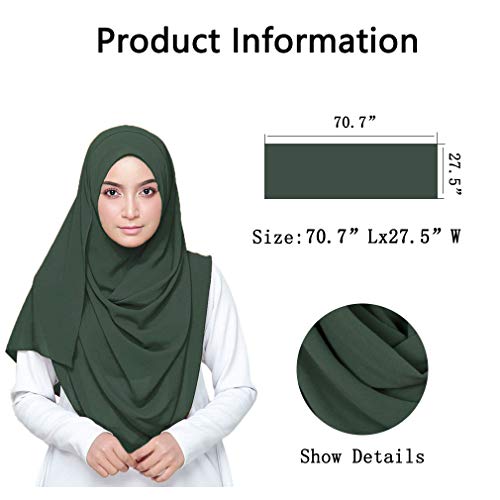 Image of LMVERNA Solid Color Bubble Chiffon Scarf for Women Fashion Soft Hijab Long Scarf Wrap Scarves