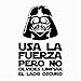 Vinilo decorativo pegatina WC pack para el baño de Darth Vader, frase Usa la Fuerza COLOR NEGRO + Regalo Adhesivo SPILARTS® Marca Registrada
