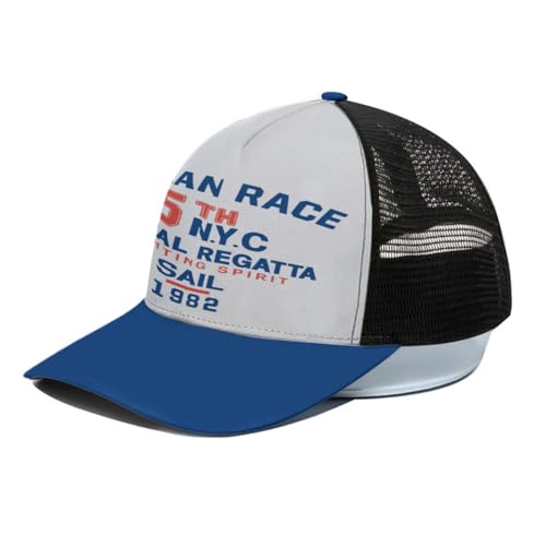 Casquette vintage NYC Ocean Race 1982 bicolore violet jaune ou blanc bleu en filet
