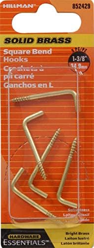 Hardware Essentials 852429 Square Bend Hook Brass 0.106" x 3/4" - 5 Pack image 4