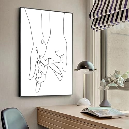 Impressions d'art mural couple noir et blanc XBTYKPB toile 40x60cm sans cadre