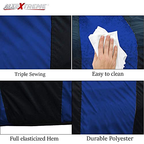 Image of Allextreme HI5002 Car Body Cover Compatible with Hyundai Old i10 Custom Fit Dustproof UV Heat Resistant Indoor Outdoor Body Protection (Navy Blue & Blue with Mirror)