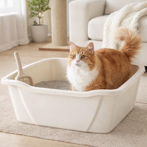 Arenero para gatos extra grande de plástico duradero miniatura 4