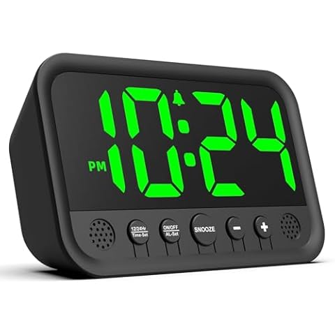 Azyh Loud Digital Alarm Clock with LED Display Cover