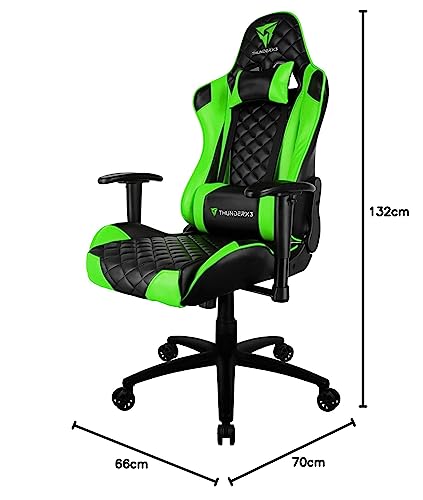 Cadeira Gamer Profissional TGC12 Preta/Verde ThunderX3. glide