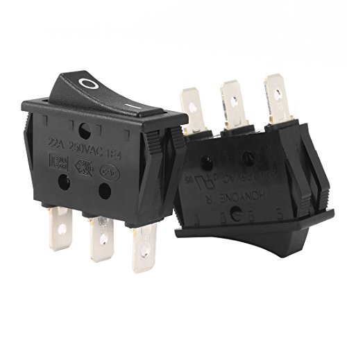 Limited Discount uxcell 10Pcs SPST 2 Position On/Off 3Pin Boat Rocker Switch Toggle AC250V/AC125V 16A,for Boat,32x14mm,Snap