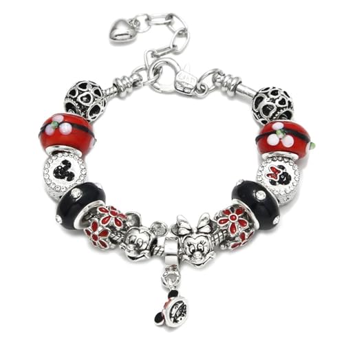 Cartoon Mouse Charms Bracelet, Silver Plated Anti-Tarnish Alloy, 20CM, SHAPER681359412951