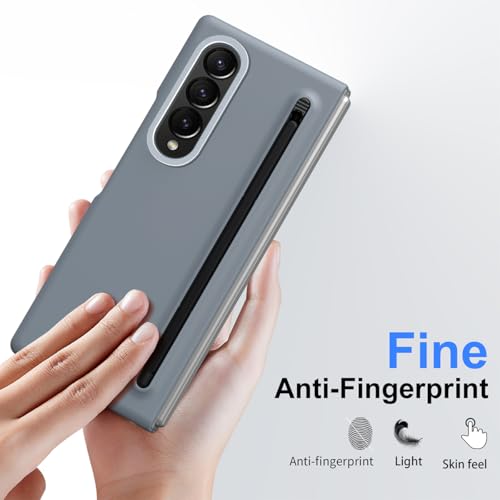 Coque Samsung Z Fold 4 rigide fine avec protège-écran et étui stylet gris - 5