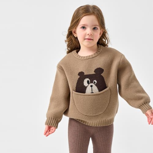 100% Cotton 1-5T Pouch Pocket Knit Toddler Baby Boy Girl Unisex Pullover Sweater Outfits Fall Winter Spring2