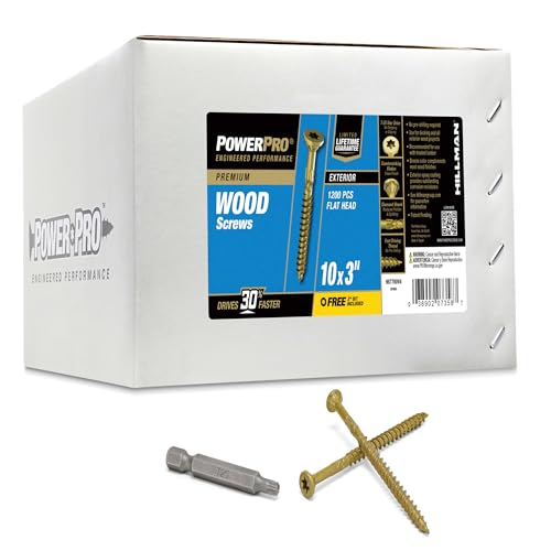 Image of Power Pro Exterior Wood Screws, #10 x 3in, 1200 Pieces, Bronze