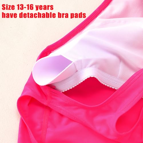 Image of GLIGLITTR Girls' Athletic One Piece Swimsuit Kids Black Swimwear for Swim Team Practice Competition Beach Sport Bathing Suit