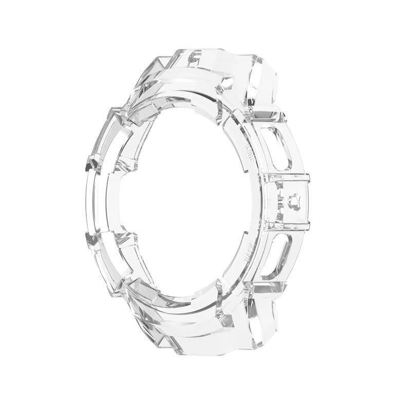 T Teclusive Ultra Luxury Armor Defense Bumper Case Cover Compatible for Galaxy Watch 6 44mm / Watch 5 44mm / Watch 4 44mm | Hard Shell Protective Defender Case for Watch 6 5 4 (Frosted Transparent)