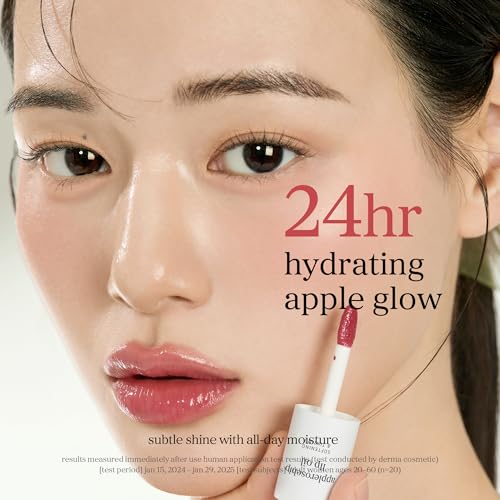 Image of NOONI Korean Lip Oil - Applerosehip | Long-Lasting, Moisturizing, Plumping, Revitalizing for Dry Lips, Waterproof, No Peel Off, Korean Tint, Hydrating Lip Stain, Nourishing Crystal Clear, 0.12 FL Oz