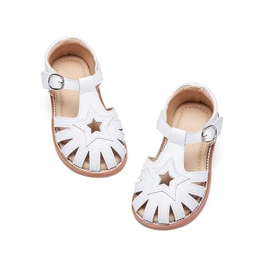 Kiderence Toddler Girls Sandals Little Girls Kids Summer Shoes Toddler White Sandals Size 10
