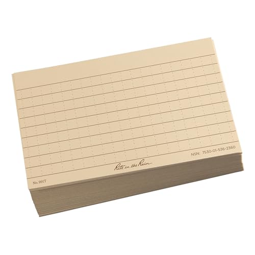 Papier imperméable Rite in the Rain fiches bristol 3x5 motif universel Tan 991T