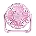 Mini wentylator studencki niski poziom hałasu długotrwały kompaktowy obrotowy plastikowy wentylator stołowy USB do akademika różowy