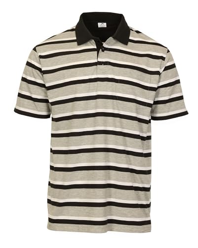 Gioberti Mens Multiple Stripe Polo Shirt with Pocket