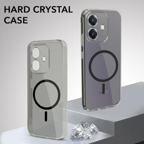 Image of Jkobi Lifetime Anti-Yellow MagSafe Compatible Clear Back Cover Case for Oppo A3X (4G /5G) | Oppo A3 5G (Sleek Hard Crystal | Shockproof and Camera Protection)