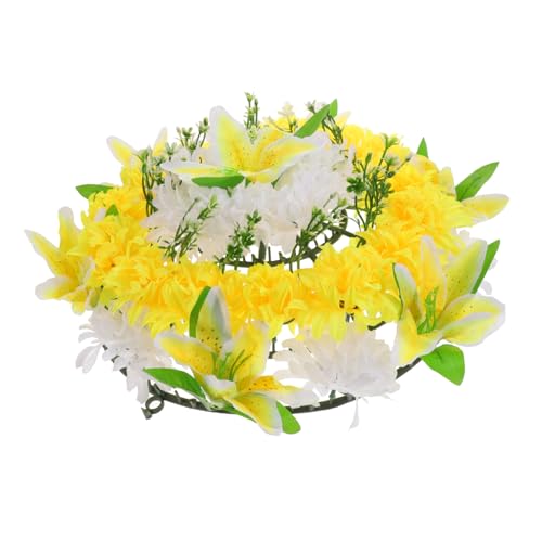 SOLUSTRE Couronne Funéraire Artificielle pour Cimetière Fleurs Commémoratives pour Lieu De Sépulture Couronne De Fleurs De Deuil pour Funérailles