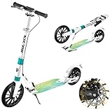 「SUNPIE」キックボード キックスクーター 折り畳み式 2025最新ディスクブレーキ付き 10インチタイヤ フット/ハンドブレーキ 4段階にて調整 機能充実 子供/大人用 アルミニウム製 大人/子供用 誕生日 プレゼント ギフト包装選択可能 修理保障 修理代無料【保証1年】 (ホワイト)