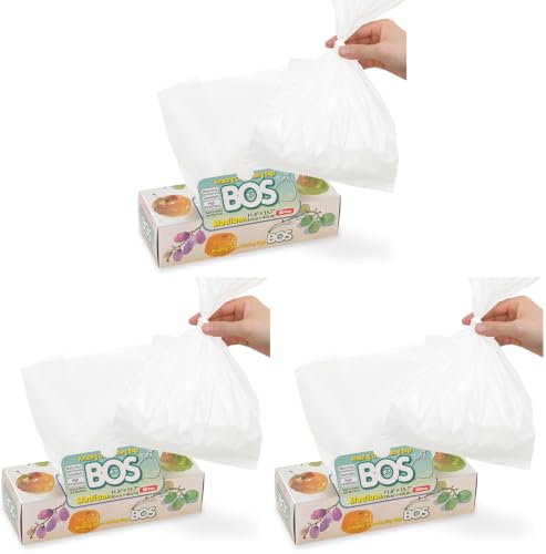 Image of BOS Amazing Odor Sealing Disposable Bags for Diapers, Food Waste, Ostomy Bags, Pet Waste or any Sanitary Product Disposal -Durable and Unscented [Size:M, Color:White](90 count, Pack of 3)