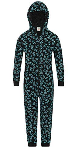 ThePyjamaFactoryBoys Gamer On Duty Gaming Sleepsuit Black Blue All In One Cotton Onesie