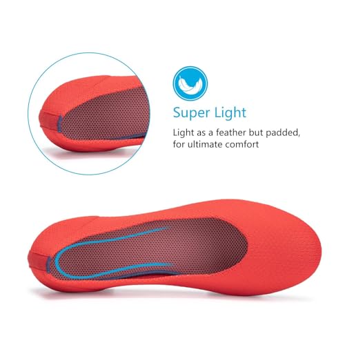 Image of Frank Mully Women's Ballet Flat Shoes Knit Dress Shoes Round Toe Slip On Ballerina Flats for Woman Low Wedge Comfort Soft