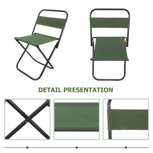 Chaise de camping pliante ultra légère et compacte couleur verte - 5
