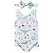 Girls Bathing Suits Summer Ruched Swimwear Fashion Kids 02Y Baby Swimsuit Girls Cartoon Clothes (White, 12-18 Months)