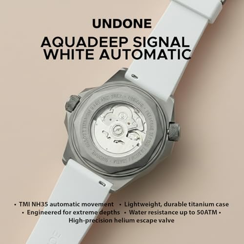 Image of UNDONE Aquadeep Automatic Dive Watch for Men 43mm 500M Water Resistance Wristwatch Diver for Men with Rubber Strap