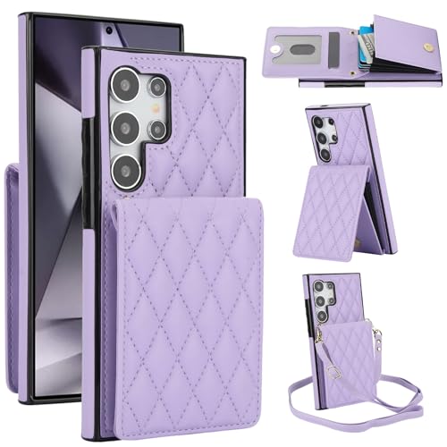 Coque Samsung S25 Ultra avec bandoulière et porte-carte pour femme active