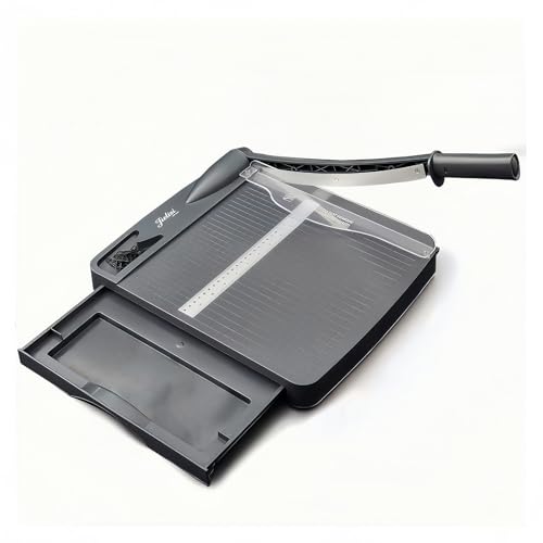 Raineed 裁断機 ペーパーカッター 断裁機 収納ボックス付き多機能ペーパーカッター A4 紙 A5 B7 B6 B5 対応 ズレ防止 裁断 ペーパー カッティングマシン 業務用 家庭用 仕事用 写真 のカット 16枚裁断 (グレー)