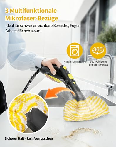 9 Stück Zubehör für Kärcher EasyFix SC2 SC3 SC4 SC5 - inkl. 6 Bodentücher & 3 Mikrofaser-Wischbezüge für Kärcher Dampfreiniger EasyFix Serie