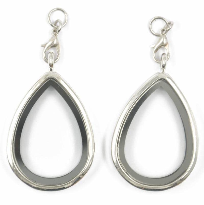 MYADDICTION 2PCS Silver water drop Magnetic Glass floating Alloy Locket Charms Jewelry & Watches | Fashion Jewelry | Necklaces & Pendants